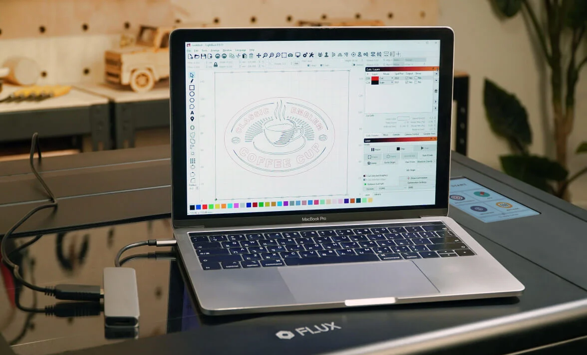 FLUX Beambox 40W CO2 desktop laser cutter and engraver