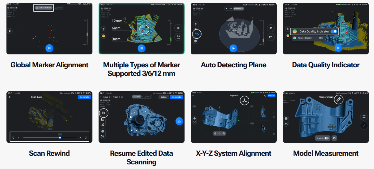EinScan Rigil Lite advanced multi-tracking mode